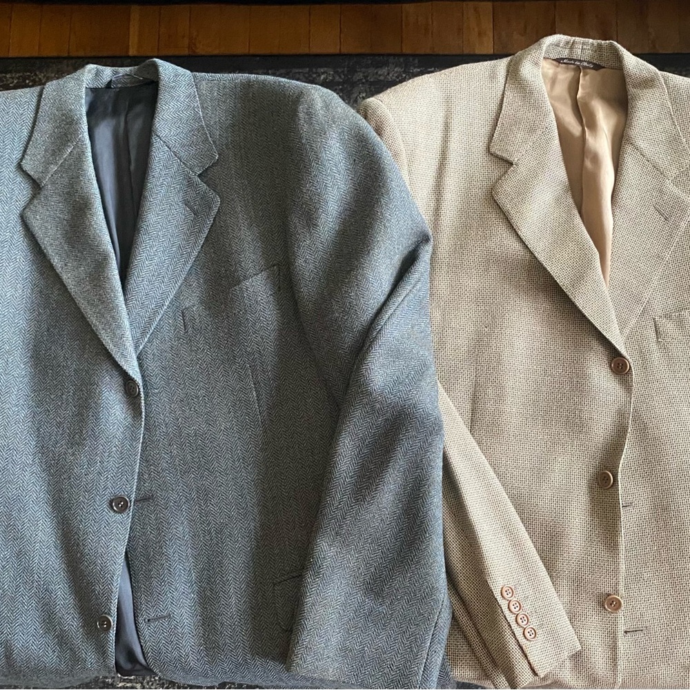 2 Canali Blazer Jackets 56 L Italian Wool Silk blend